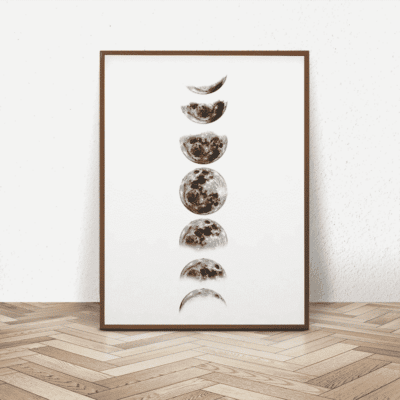Alternative view of Tablou Perete cu Fotografie, Fazele Lunii White, Decor Interior