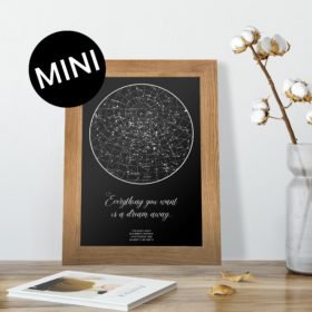 Harta Stelelor® - The Magic Sky Mini - Tablou personalizat cu harta stelara asa cum a aratat intr-o noapte speciala Image