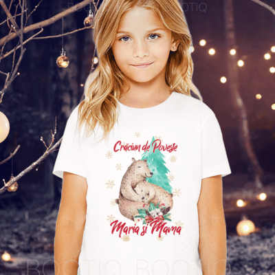 Tricou pentru Craciun Personalizat cu Ursi Iubitori