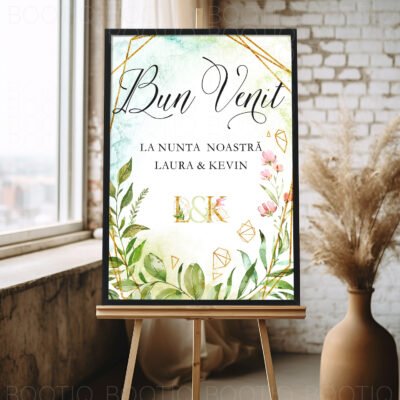 Gold Crystal - Semn pentru Nunta personalizat simplu sau cu lista invitatilor