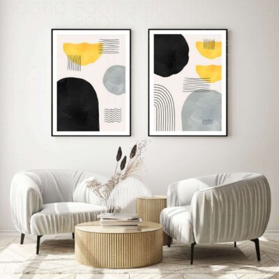 Set 2 Tablouri - Abstract Yellow