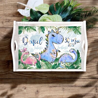 Micul Dinozaur -  Set Aniversar 1 An Tava si Cutiuta Taiere Mot