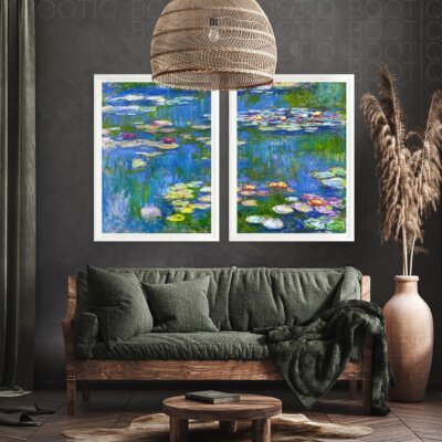 Set 2 Tablouri - Pictura Claude Monet Nuferi