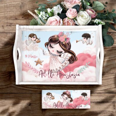 Tavita Mot Love Angels -  Set Aniversar 1 An Tava Mot Personalizata si Cutiuta Prima Suvita