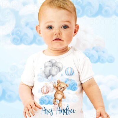Body Personalizat Bebe - Teddy In The Sky