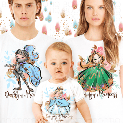 Alternative view of Fabulous Princess - Set Tricouri personalizate pentru taiere mot sau botez