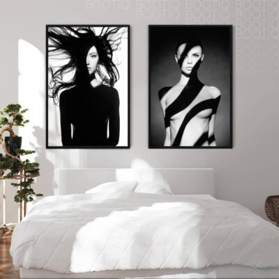 Set 2 Tablouri -Girl in black and white