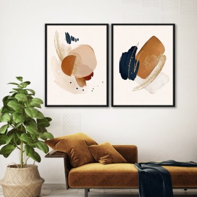 Set 2 Tablouri - Oil Paint Brush Stroke