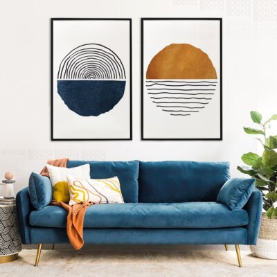 Set 2 Tablouri - Scribble Circle Colour