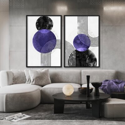 Set 2 Tablouri -Vivid Purple Aesthetic Design