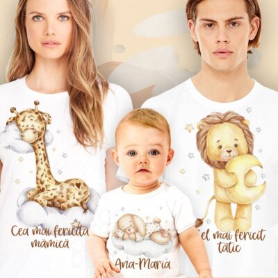 Zooland - Set Tricouri personalizate botez sau aniversare un an