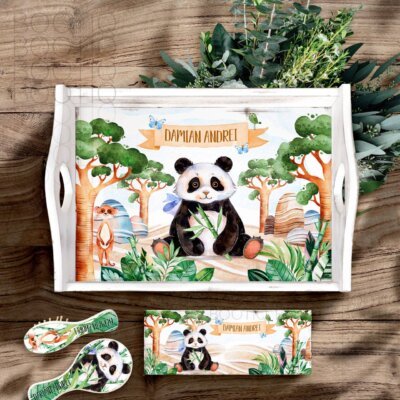 Tavita Mot My Dear Panda-  Set Aniversar 1 An Tava Mot Personalizata si Cutiuta Prima Suvita