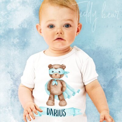 Body Personalizat Bebe - Teddy bear hero