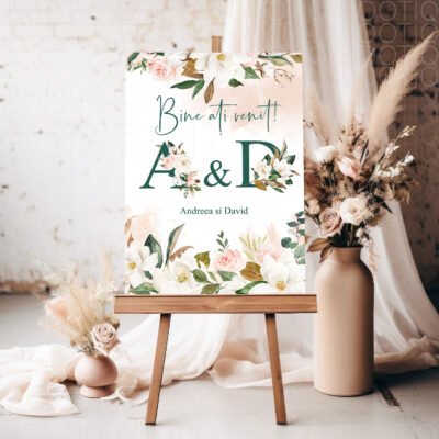 Magnolia Spring- Semn pentru Nunta personalizat simplu sau cu lista invitatilor