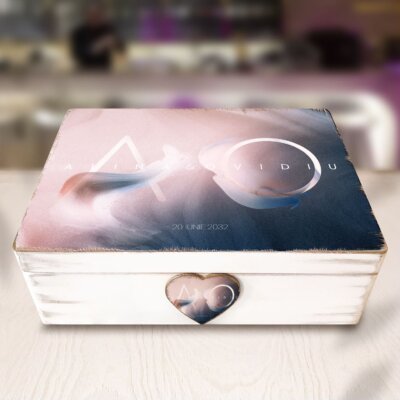 Cutie de dar Nunta Rivers of Love - Cutie din Lemn Personalizata pentru Nunta