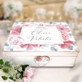 Pastel Rose Flowers - Cutie din Lemn Personalizata pentru Nunta Pastel Rose Flowers - Cutie din Lemn Personalizata pentru Nunta Image