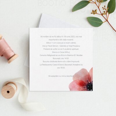 Alternative view of Invitatie de Nunta Handmade Floare de Mac - Meniu Nunta, Placecard Nunta in acelasi stil