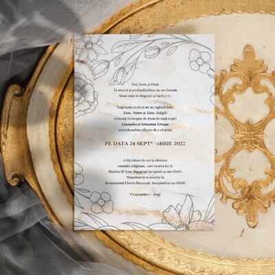 Alternative view of Invitatie de Nunta Handmade Delicate Blossom - Meniu Nunta, Placecard Nunta in acelasi stil