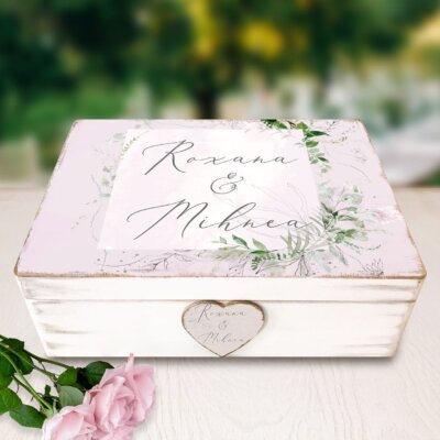 Cutie de Dar Nunta Fairy Tale Lovestory  - Cutie din Lemn Personalizata pentru Nunta