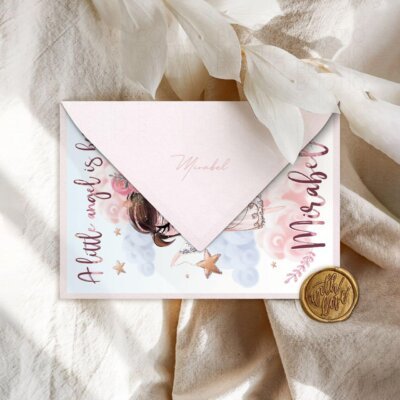 Alternative view of Invitatie Botez sau Aniversare Handmade - Love Angels | Invitatie Digitala, Placecard Botez & Meniu Botez in acelasi stil