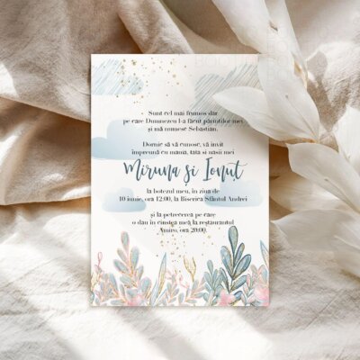 Alternative view of Invitatie Botez sau Aniversare Handmade - Girafe in Jungla | Invitatie Digitala, Placecard Botez & Meniu Botez in acelasi stil