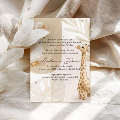 Alternative view of Invitatie Botez Handmade sau Digitala - Bohemian Baby | Invitatie Digitala, Placecard Botez & Meniu Botez in acelasi stil