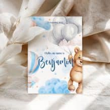 Invitatie Botez sau Aniversare Handmade - Teddy in the Sky | Invitatie Digitala, Placecard Botez & Meniu Botez in acelasi stil Invitatie Botez sau Aniversare Handmade - Teddy in the Sky | Invitatie Digitala, Placecard Botez & Meniu Botez in acelasi stil Image