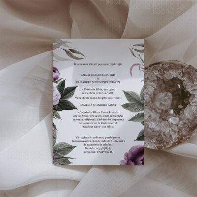 Alternative view of Invitatie de Nunta Handmade Soft Peony - Meniu Nunta, Placecard Nunta in acelasi stil