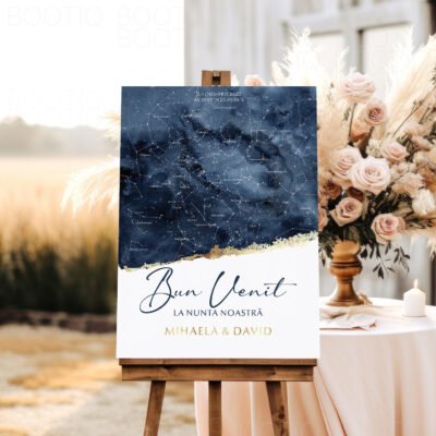 Alternative view of Written in the stars - Semn pentru Nunta personalizat simplu sau cu lista invitatilor