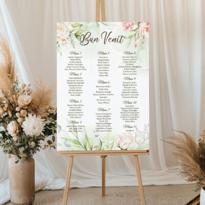 Semn pentru Nunta Dreamy Colors– Personalizat simplu sau cu lista invitatilor