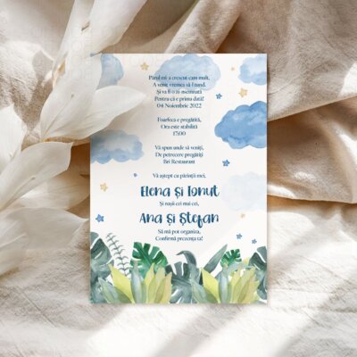 Alternative view of Invitatie Botez sau Aniversare Handmade - Safari Baby | Invitatie Digitala, Placecard Botez & Meniu Botez in acelasi stil