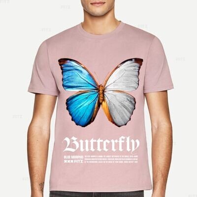 Tricou FITZ Classic Fit | Butterfly Duo | Pink