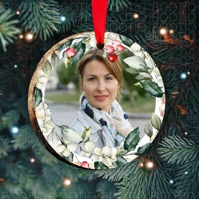 Alternative view of Decoratiune brad pentru doamna profesoara - Decoratiune din lemn personalizata cu fotografie pentru pomul de Craciun