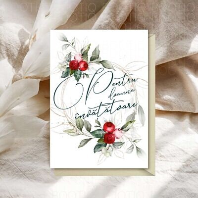 Felicitare pentru doamna profesoara 12x17cm