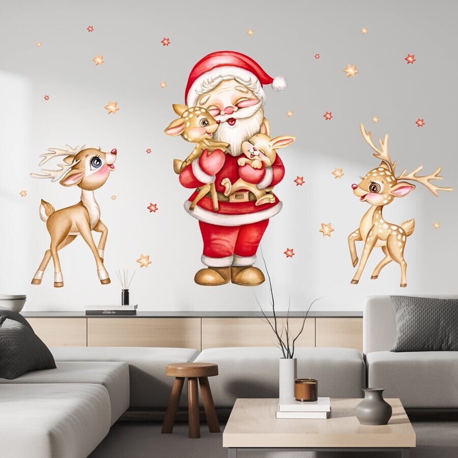 relipicios de perete santa cadou craciun pentru copii stickere decorative