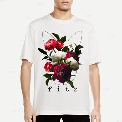 Tricou FITZ Oversize | Bunny Flower Power | Bone White