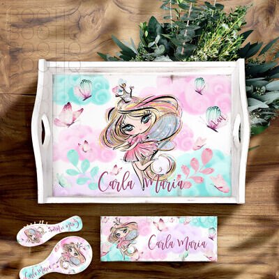 Mystic Fairy Blonde - Set Aniversar 1 An Tava Mot Personalizat si Cutiuta Prima Suvita