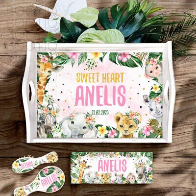 Tavita Mot Personalizata - Wild and free girls -  Set Aniversar 1 An Tava Mot Fetita si Cutiuta Prima Suvita