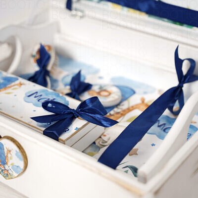 Alternative view of Cutie din Lemn Handmade Safari Baby Kids - Cutie din Lemn Personalizata pentru Amintiri Blue