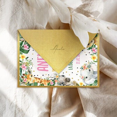 Alternative view of Invitatie Botez sau Aniversare Handmade - Wild and free girls | Invitatie Digitala, Placecard Botez & Meniu Botez in acelasi stil