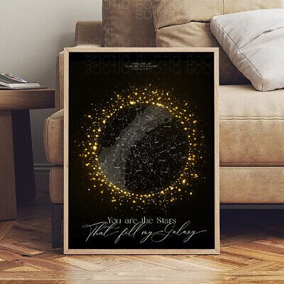 Alternative view of ®Harta Stelelor - Star Galaxy - Tablou personalizat Harta Stelara, Constelatii, Planete si Calea Lactee