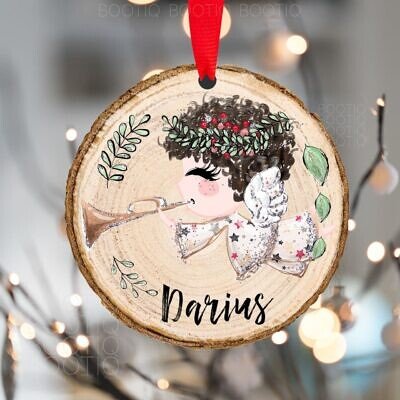 Alternative view of Decoratiuni Little Angels  - Fetita cu Globul, Ornament Rustic Lemn esenta stejar, tei, artar, carpen