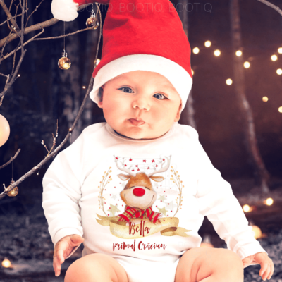 Alternative view of Primul Meu Craciun Pui de Ren - Body Personalizat Bebe