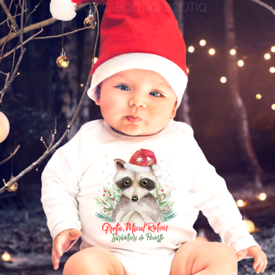 Alternative view of Ratonul Craciunesc - Body personalizat din bumbac bebelus cu tematica Craciun