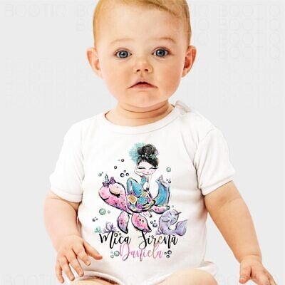 Micuta Sirena - Body personalizat cadou pentru botez sau taiere mot