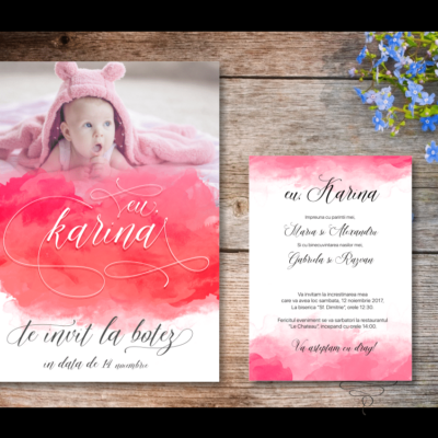 Alternative view of Invitatie botez pentru fetite - Pink Love