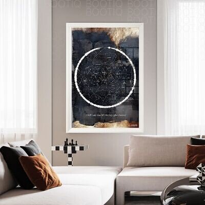 NOU - The Vintage Sky Sound - Tablou personalizat cu harta stelelor asa cum a aratat intr-o zi speciala si clip audio/video