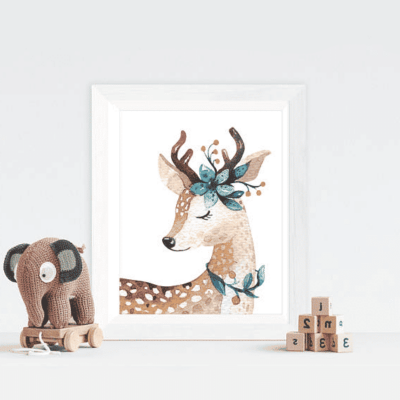 Alternative view of Set 3 Tablouri pentru camera copilului - Ursul, vulpea si caprioara.