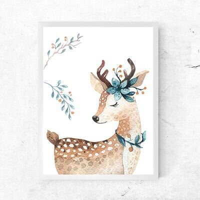 Alternative view of Caprioara Watercolor - Tablou pentru camera copiilor