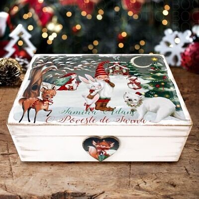 O Poveste de Iarna - Cutie din Lemn Personalizata pentru Amintiri si Cadouri Craciun